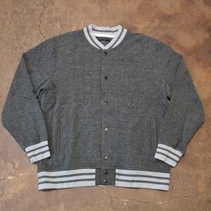 Lucky Brand Saturday Stretch Snap Front Jacket Dark Heather Gray Size XL